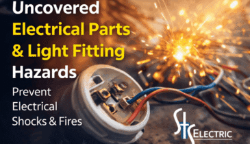 Uncovered Electrical Parts and Light Fitting