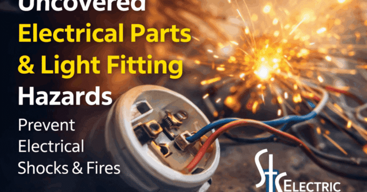 Uncovered Electrical Parts and Light Fitting 1 electrical parts and light fitting